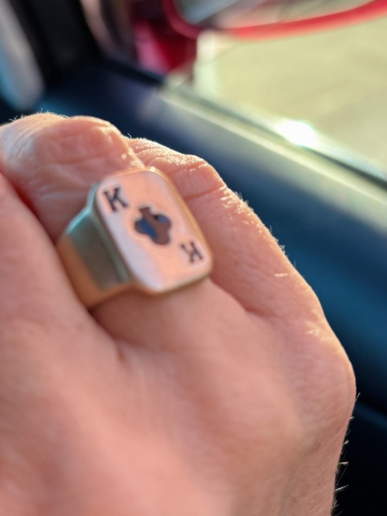 Free People Jewelry - Free People Men's King of Clubs Signet Ring - gold plated sz 7